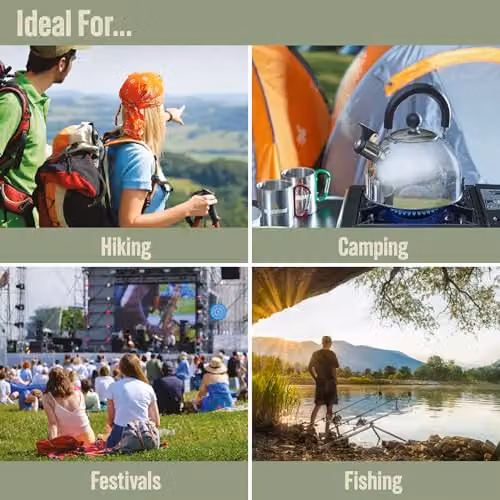 Milestone Camping 2L Whistling Stainless Steel Camping Kettle in Silver – 2