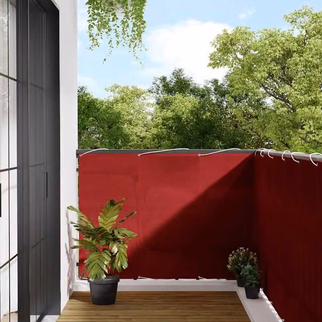 Berkfield Home Red Balcony Cover, 100% Polyester Oxford, W: 120 cm, H: 800 cm