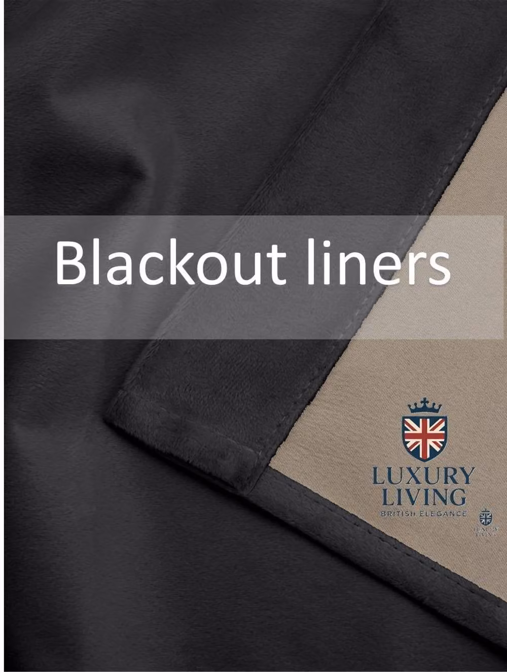 Luxor Living Blackout Velvet Eyelet Curtains in Black, W: 167 cm, H: 137 cm – 3