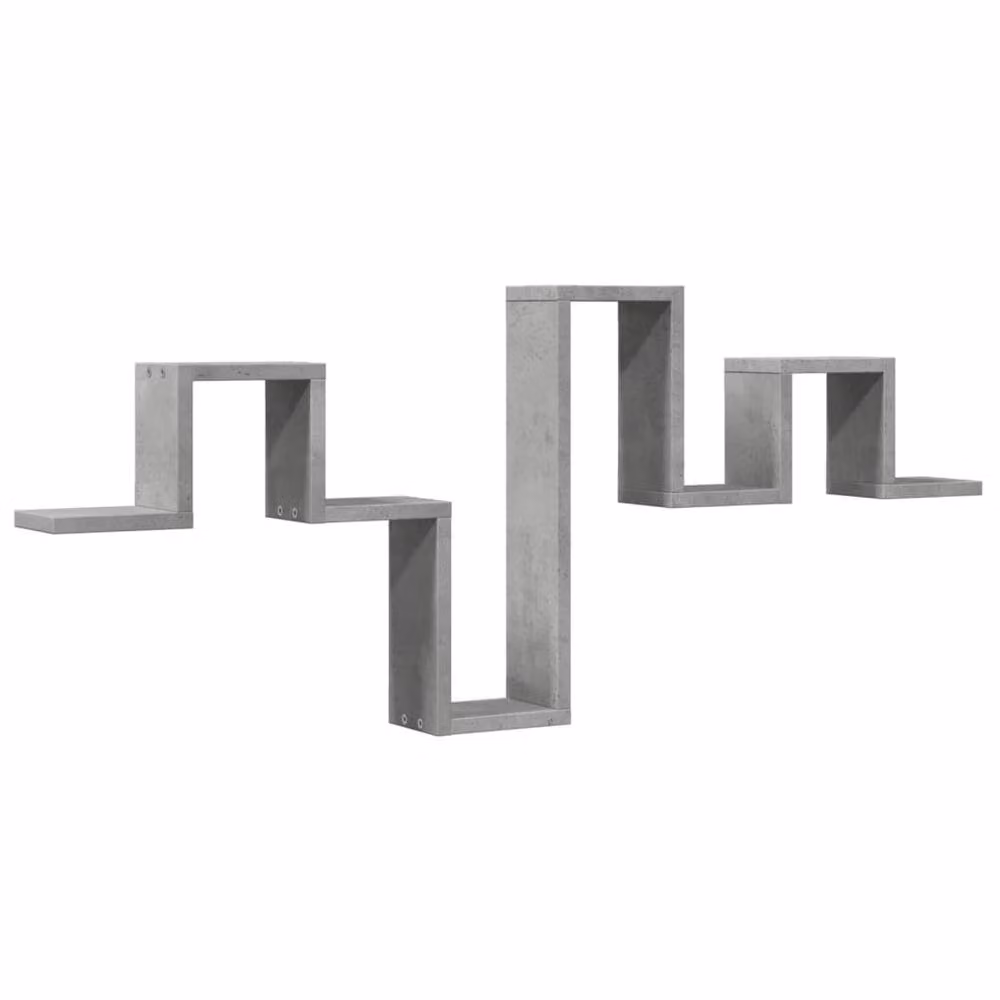 Berkfield Home Wall Mounted Concrete Grey Engineered Wood Shelf W: 104.5 cm, D: 10 cm, H: 43 cm – 2