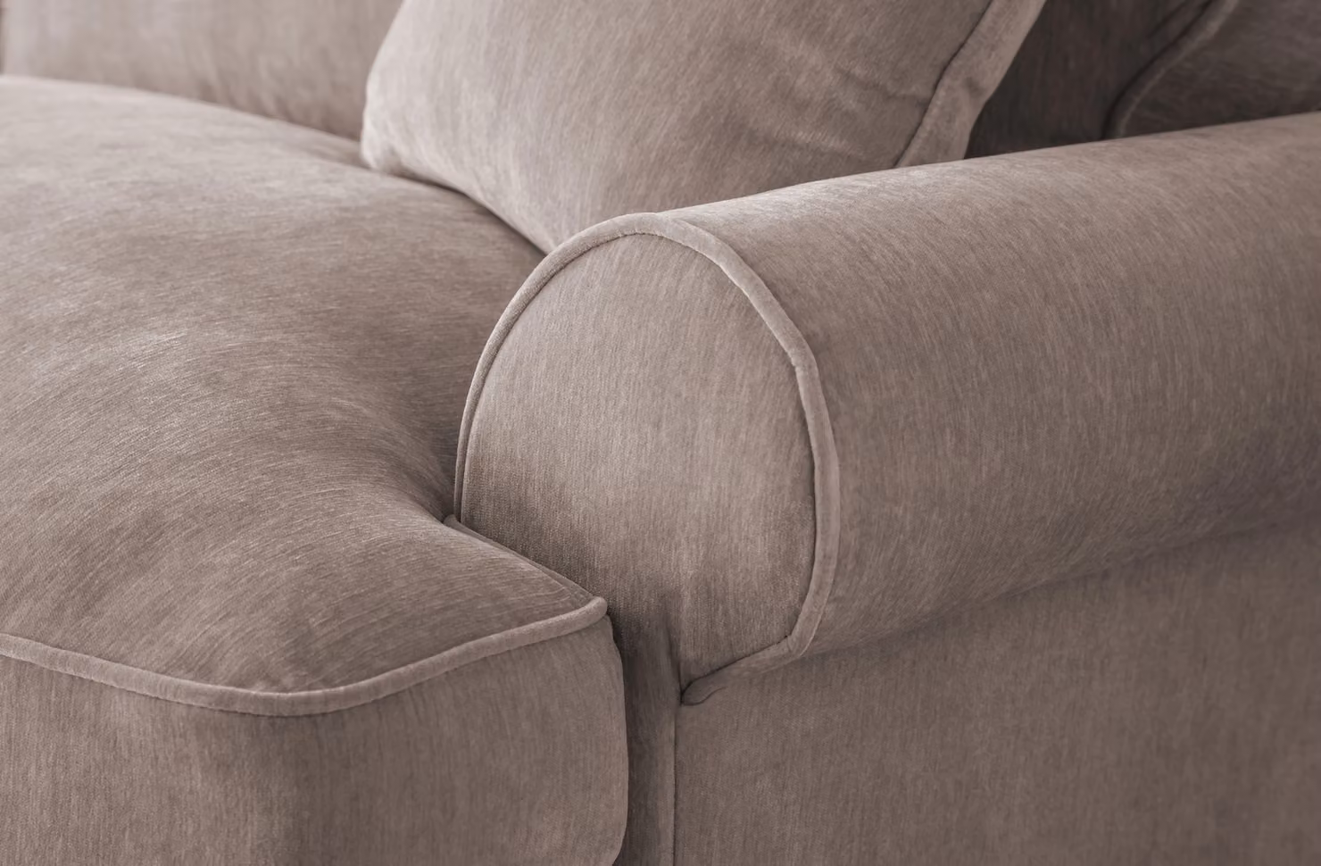 The Great Sofa Company Ezra Right Hand Velvet Chaise Sofa in Taupe – 3