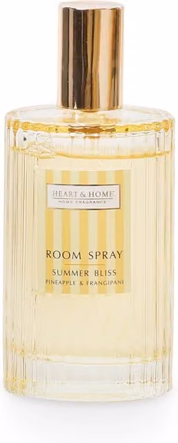 Heart and Home Summer Bliss Room Spray in Pale Yellow with Fruity, Floral and Gourmand Notes