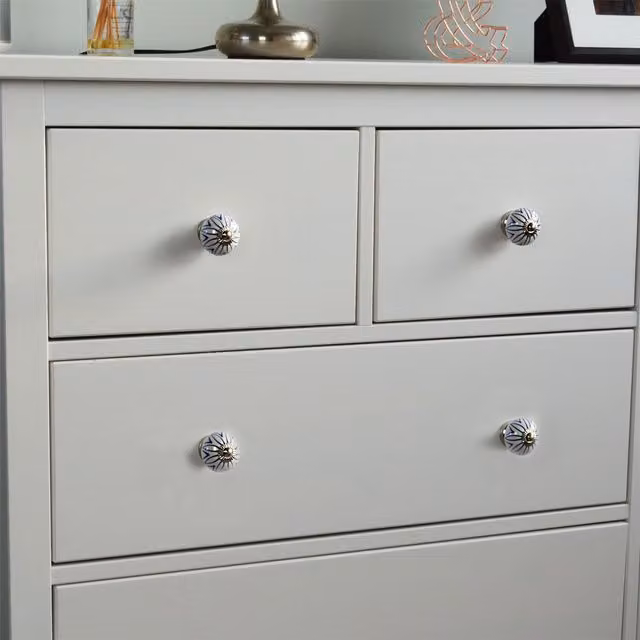 Nicola Spring Polished Blue Ceramic Cabinet Knobs, Pack of 24 – 1