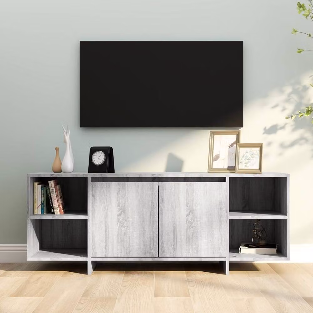 Berkfield Home Grey Sonoma TV Cabinet in Engineered Wood W/D/H: 130 x 35 x 50 cm – 2