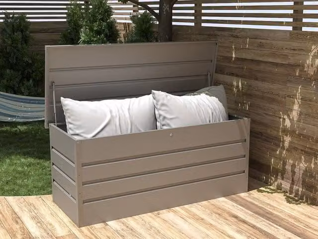 Vente-unique Tomaso Grey Galvanised Steel Garden Storage Box, 750 L – 1