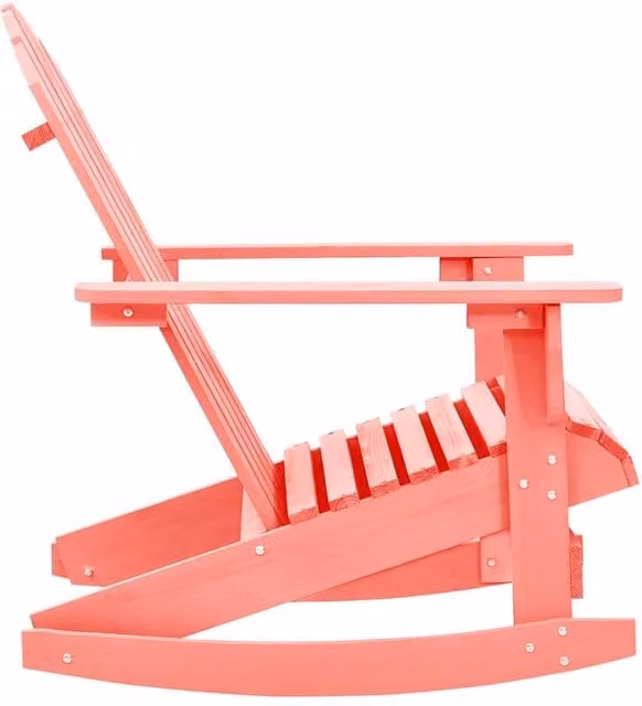 Berkfield Home Pink Adirondack Garden Rocking Chair in Solid Treated Wood