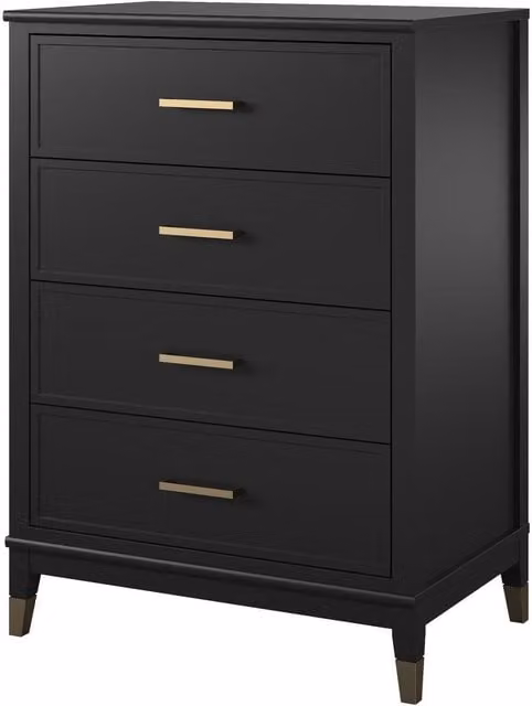 CosmoLiving Westerleigh Modern 4 Drawer Dresser in Black