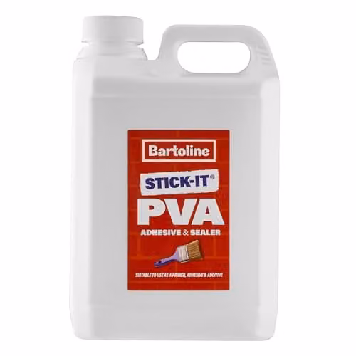 Bartoline PVA Glue Adhesive and Sealer 2.5 l - Multi-Purpose Synthetic Resin Primer for Concrete, Wood, Tiles and Fabric in White or Transparent