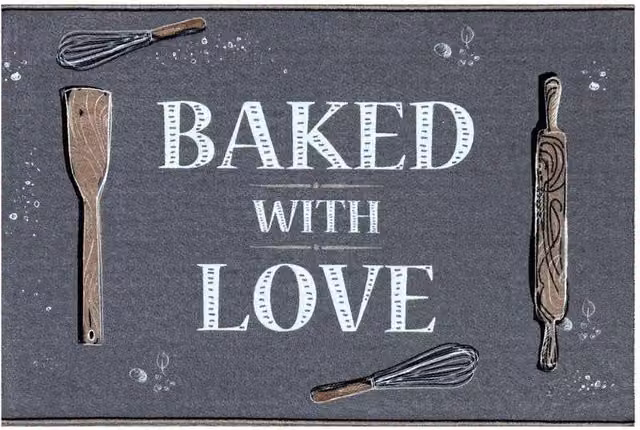 The Rug Shop UK Grey Modern Graphic Rectangular Mat W: 50 cm, L: 150 cm