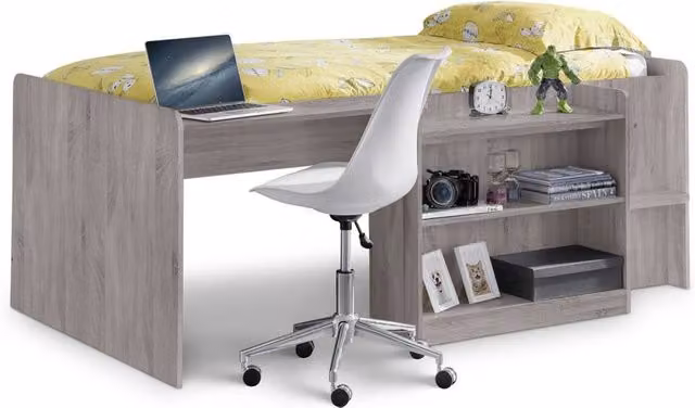 Cheshire Obsidian Midsleeper Single Bed in Grey Oak