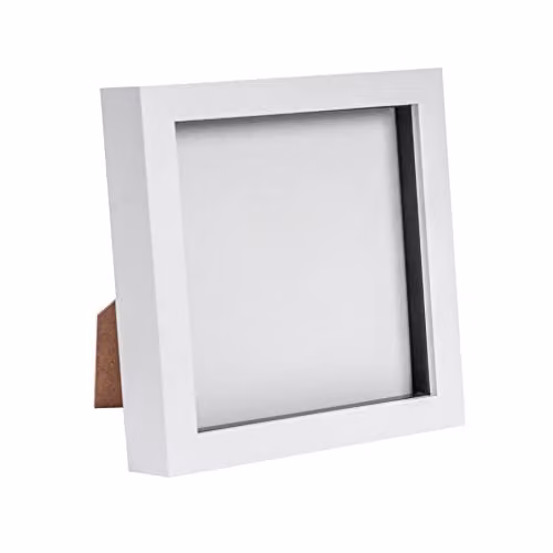Nicola Spring 3D Shadow Box Photo Frame, White, W/D/H: 15 x 15 x 3.5 cm