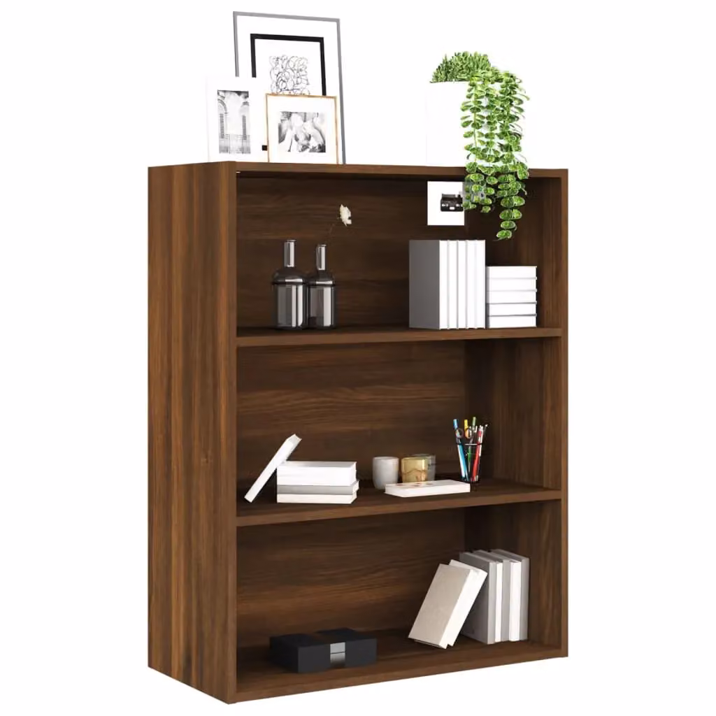 Berkfield Home Hanging Wall Cabinet, Brown Oak, W: 69.5 cm, D: 32.5 cm, H: 90 cm – 3