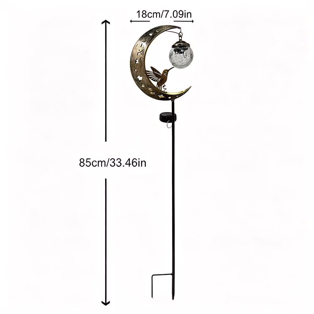 Quipulse Solar-Powered Hummingbird LED Ground Spike Light in Bronze and Multicolour – 4