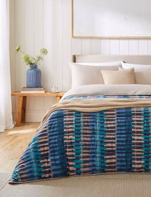Nightlark Blue Mix Striped 6 Tog Coverless Microfibre Duvet for Adults