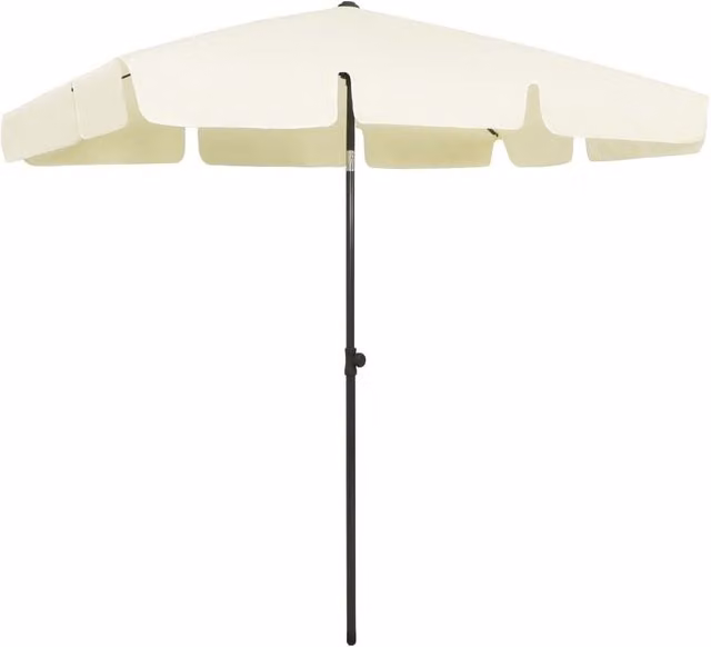 Berkfield Home Beach Umbrella in Sand Yellow, W: 200 cm, D: 125 cm