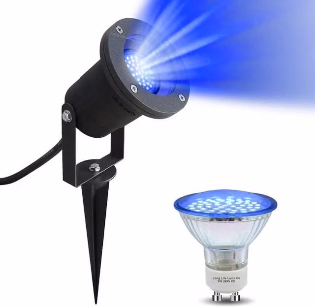 SPETLEK LED Garden Ground Spike Outdoor Light in Blue and Black – 1