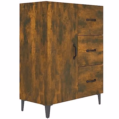 vidaXL Smoked Oak Sideboard in Brown, W/D/H: 69.5 x 34.0 x 90.0 cm