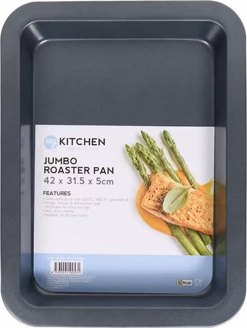 My Kitchen Jumbo Rectangular Non-Stick Roaster Pan in Anthracite Grey