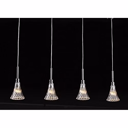 Italux Patria Modern 4 Light Bar Pendant Ceiling Light in Grey and Transparent with G9 Bulbs – 1