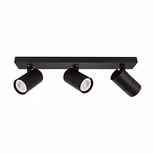 Netlighting Laconi Modern 3 Light Ceiling Spotlight Bar in Black with Adjustable GU10 Bulbs – 1