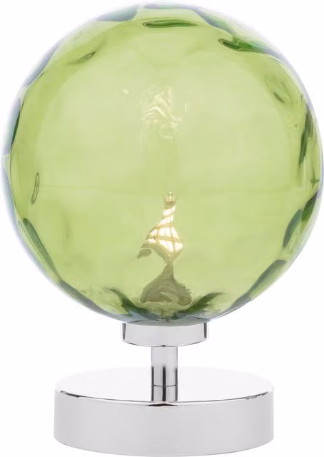 Dar ESB4150-14 Modern Silver and Green Glass Sphere Tabletop Pedestal Lamp with Replaceable G9 Bulb