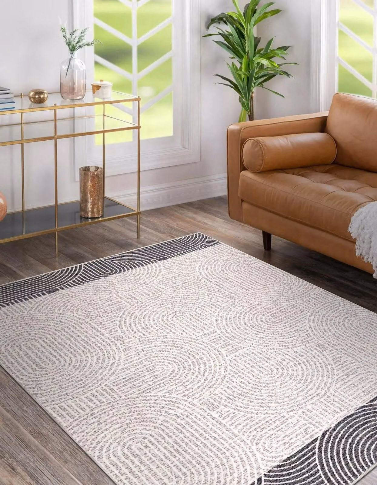 RugsX Angel Geometric Wool Rug in Beige, W: 80 cm, L: 150 cm – 2