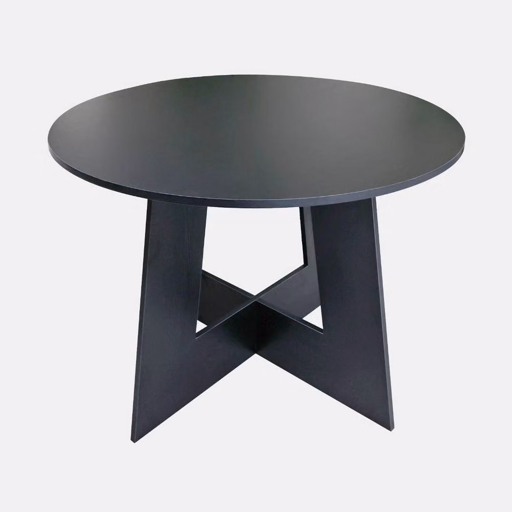 OHS Modern Round Dining Table in Black Matt MDF Laminate – 2