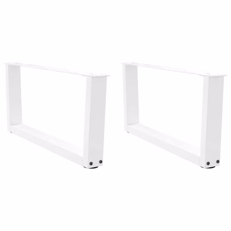 Berkfield Home V-Shape Dining Table Legs, 2 Pieces, White Steel, H: 70 cm, W: 30-31.3 cm