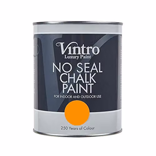 Vintro No Seal Chalk Paint for Wood and Metal, Deep Saffron, 1 l – 1