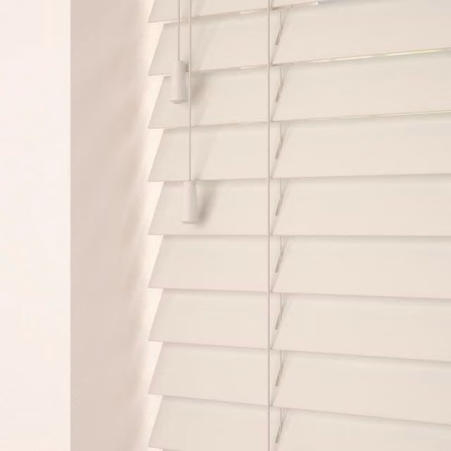 Terrys Made To Measure 50mm Wooden Venetian Blinds in White or Beige