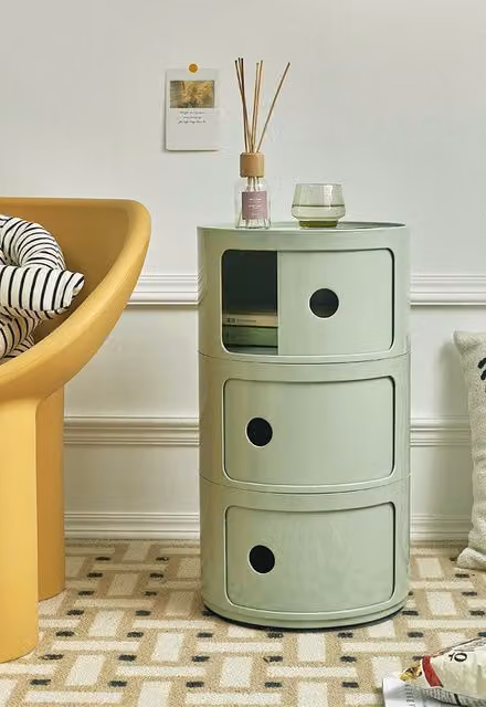 Living and Home Multi-Tiered Cylindrical Plastic Storage Drawer Unit in Green – 1