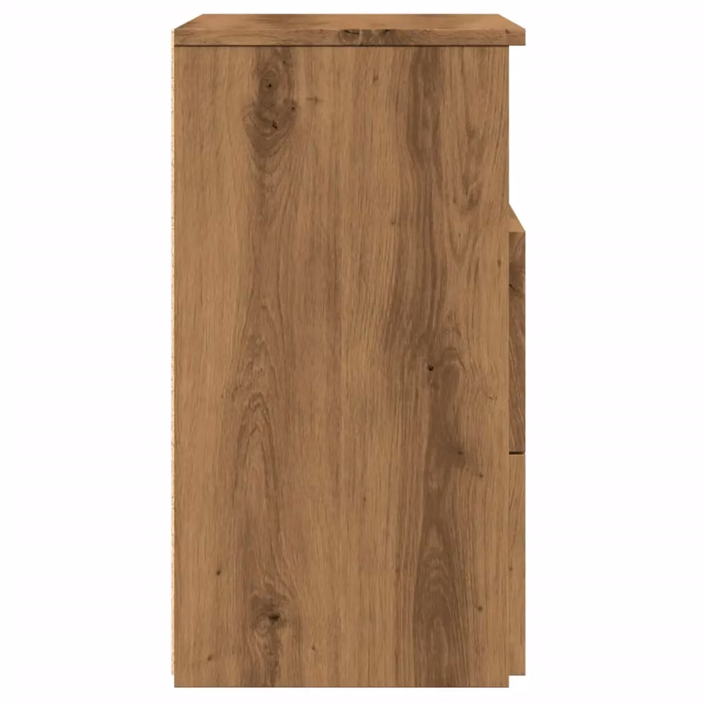 Berkfield Home Artisan Oak Bedside Cabinet in Brown, W: 50 cm, D: 32 cm, H: 60 cm – 4