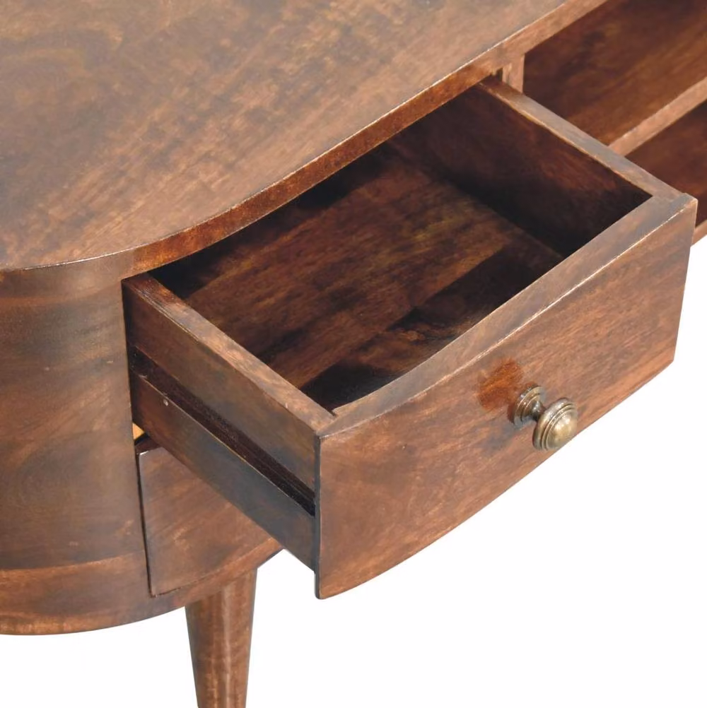 STILVORA Modern Mango Wood TV Stand with 4 Drawers in Brown – 3