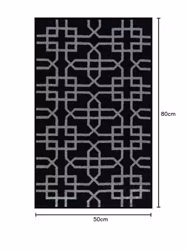 Desire Rugs Cubed Trellis Design Non-Slip Machine Washable Doormat, Black, W: 80 cm, D: 50 cm – 5