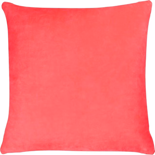 Tanda Velvet Square Cushion in Glo Pink and Glo Orange Polyester