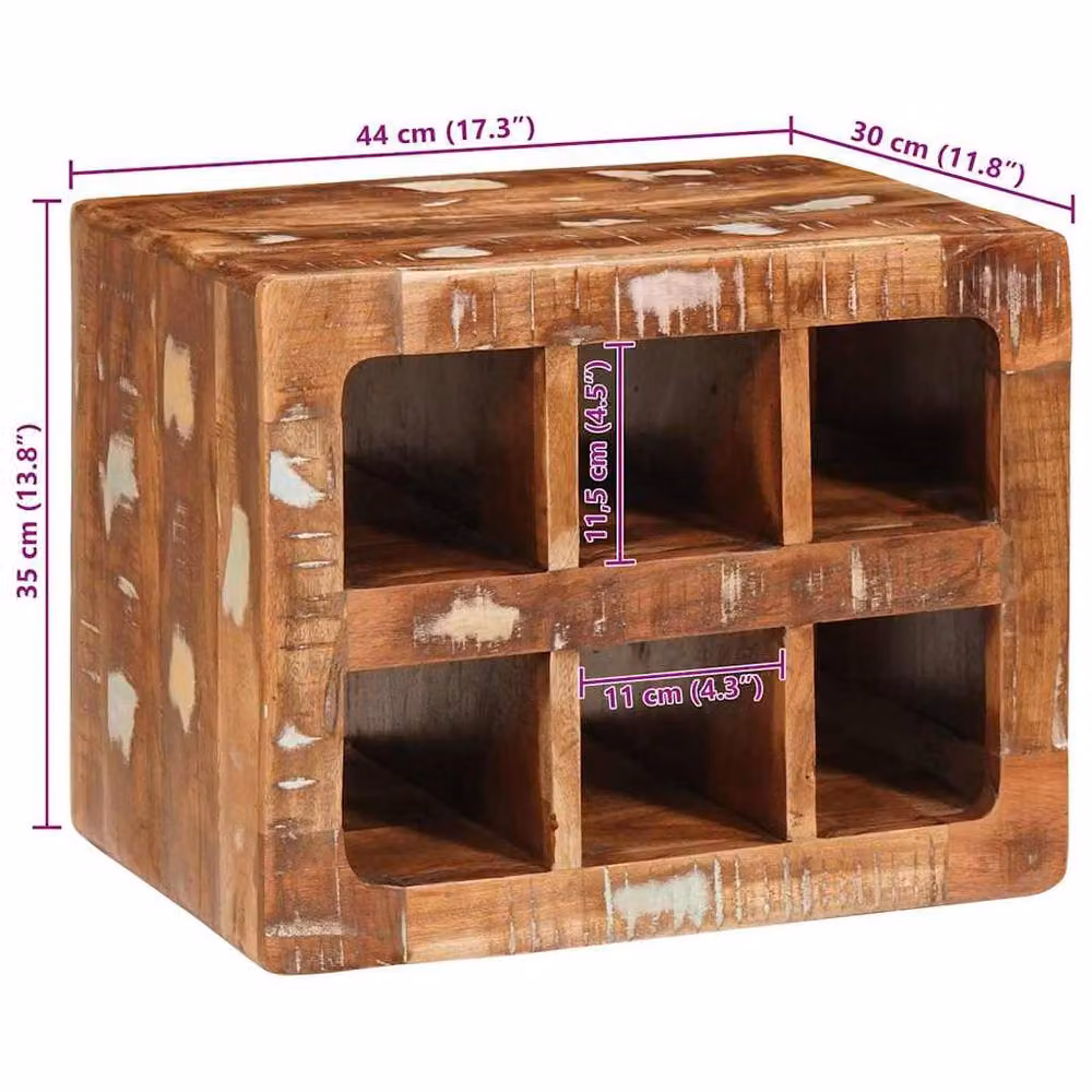 Berkfield Home Wall-mounted Rustic Wood Wine Rack with Storage, Brown – 3
