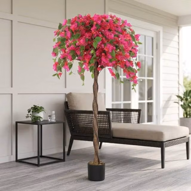 STILVORA Set of 2 Multicolour and Pink Artificial Potted Plants for Tabletop