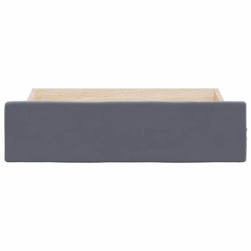 Berkfield Home Soft Bed Storage Drawers, 2 Piece Set in Dark Grey, Engineered Wood and Velvet, W/D/H: 67 x 50 x 16 cm – 4