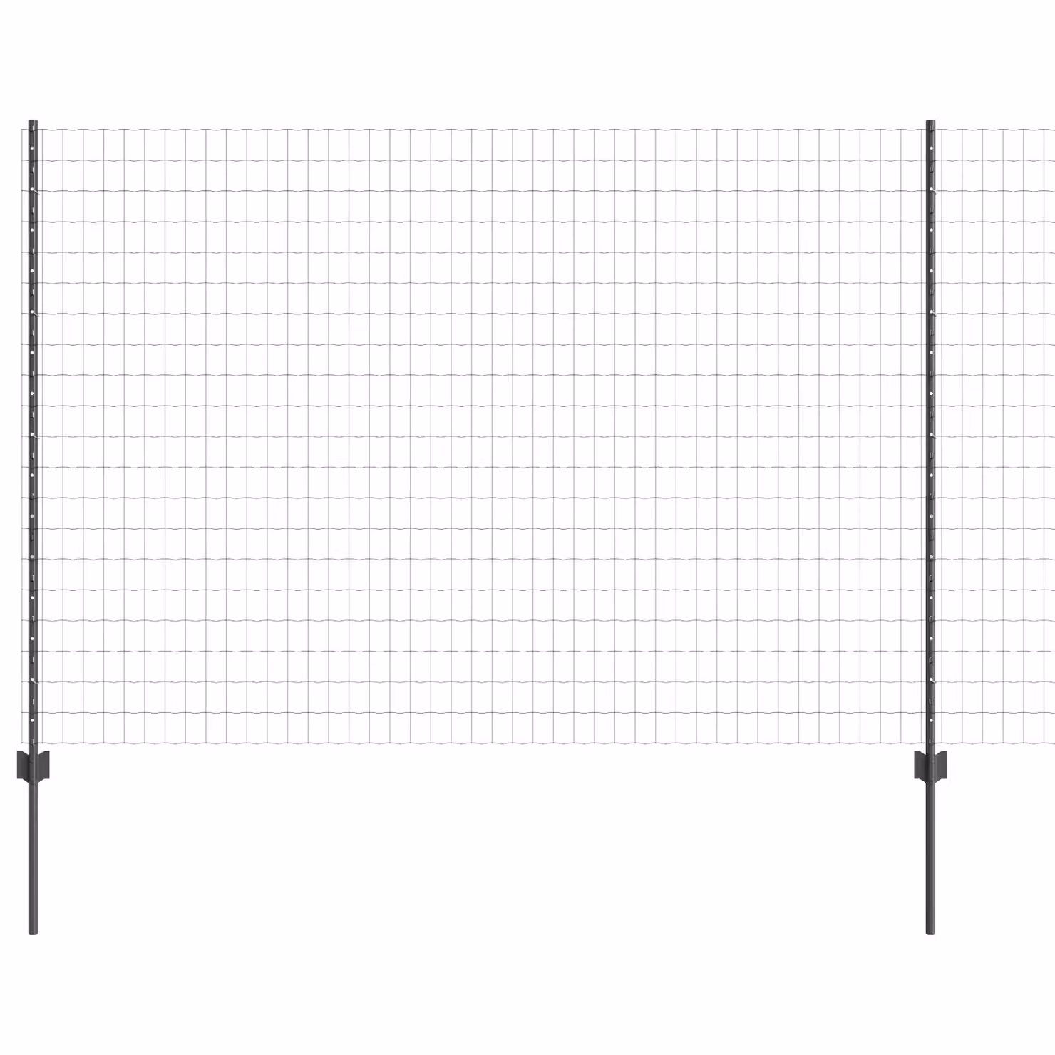 Berkfield Home Euro Fence with 10 U Posts, Grey, 1.5 x 10 m, PVC-Coated Steel – 2