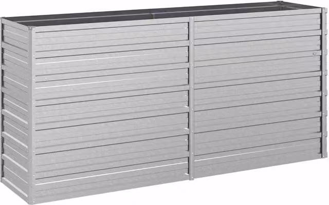 Berkfield Home Garden Galvanised Steel Raised Bed in Silver, W/D/H: 160 x 40 x 77 cm