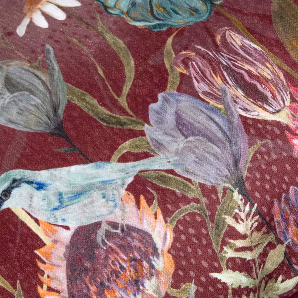 Wylder Meadow Bloom Blossom Floral Printed Chenille Cushion in Purple, W/D/H: 50 x 30 x 30 cm – 4