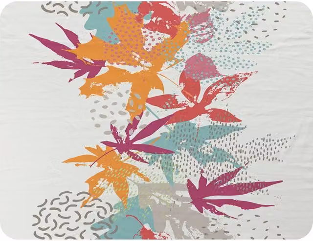 Benjamin Tate Design Japanese Maple Fleece Blanket in Orange, Beige and Multicolour, W/D/H: 120 x 150 cm – 2