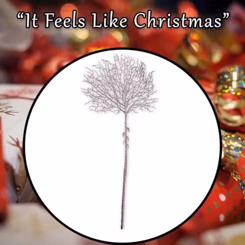 VFM e-Store Christmas Glitter Stem Decoration in Gold, W/H: 41 x 88 cm – 6