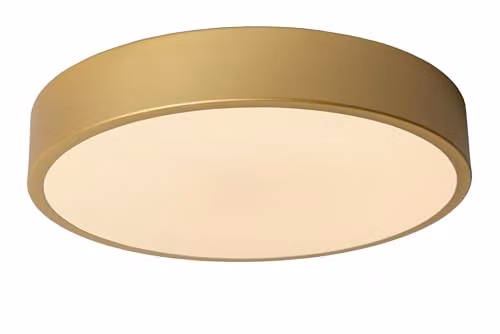 Lucide UNAR Dimmable LED Flush Ceiling Light, Gold/Brass, Diameter: 30 cm – 1