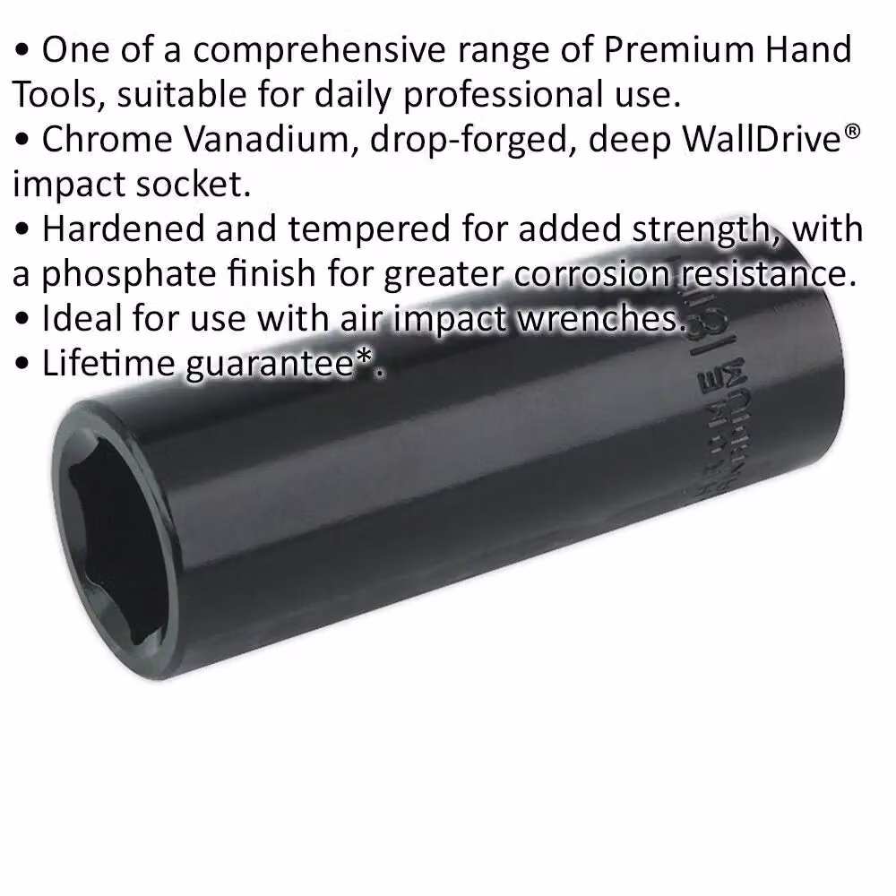 Loops 18mm Forged Deep Impact Socket 1/2 Inch Square Drive Chrome Vanadium Wrench Socket – 2