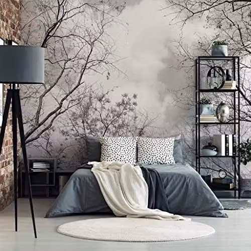 Wizard+Genius Tree Tops Photo Wallpaper in White and Grey, W: 366 cm, H: 254 cm – 1