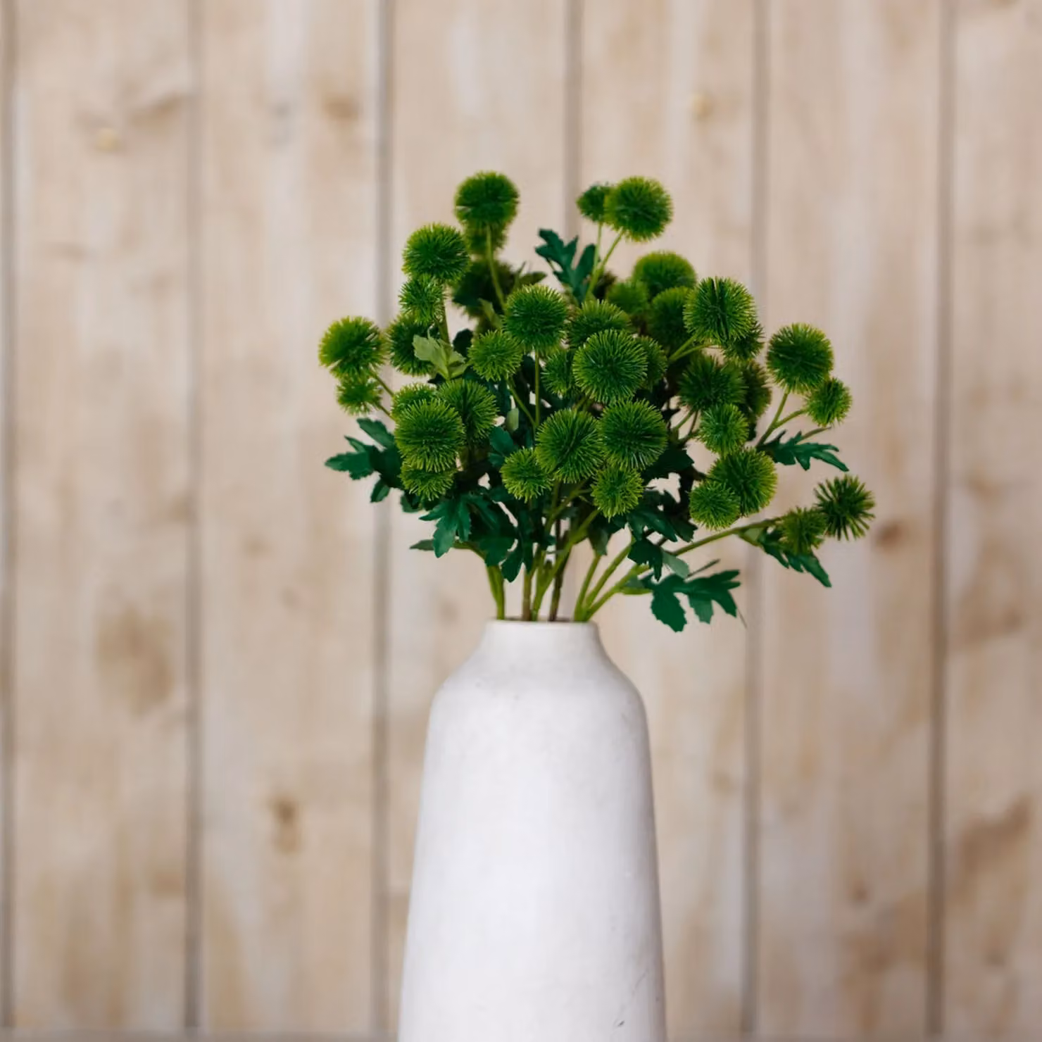 Hill Interiors Green Globe Thistle Artificial Flower Spray – 3