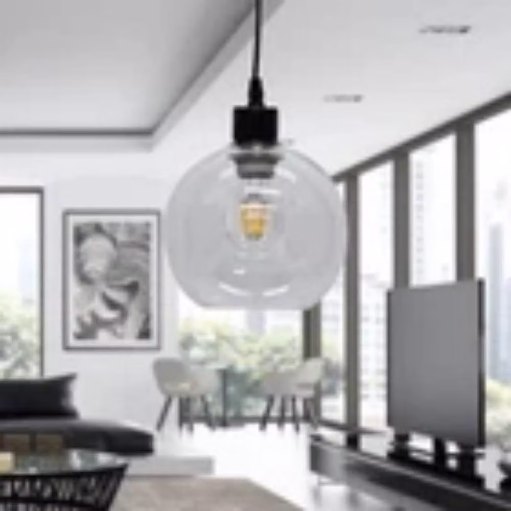Havendro Modern Glass Globe Easy Fit Pendant Shade in Transparent Clear – 2