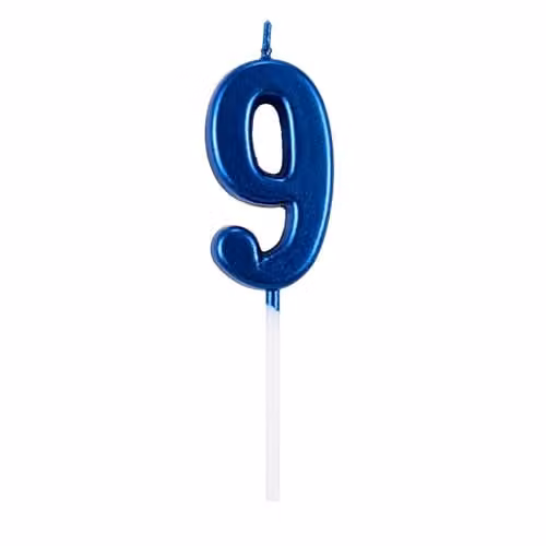 Shatchi Blue Number 9 Birthday Cake Topper Candle