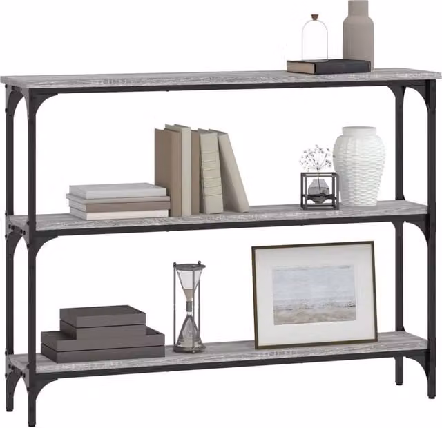 Berkfield Home Decorative Console Table in Grey Sonoma, W/D/H: 100 x 22.5 x 75 cm